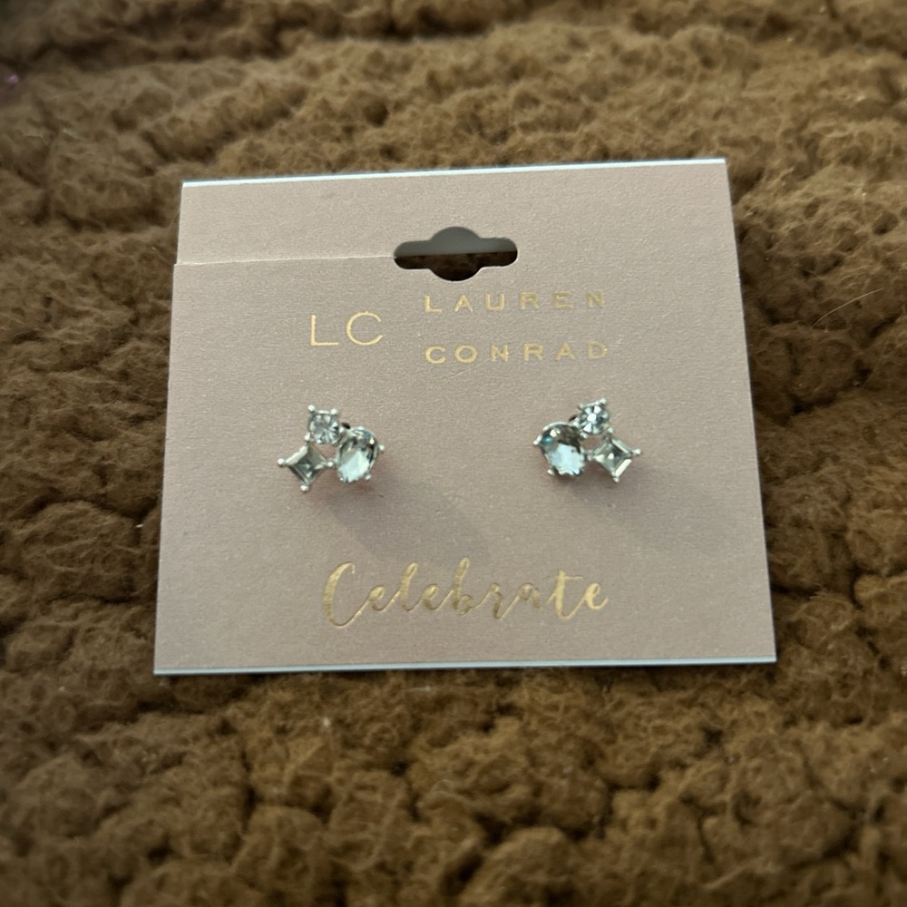LC Lauren Conrad Silver and Clear Earrings